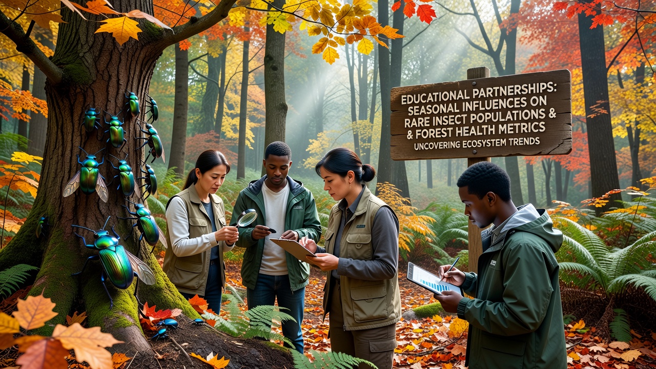 School Research Collaborations Expose How Seasons Shape Scarce Insect Species and Woodland Vitality Indicators